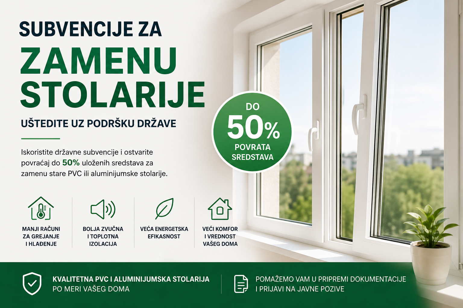 Zamena stare stolarije uz državne subvencije